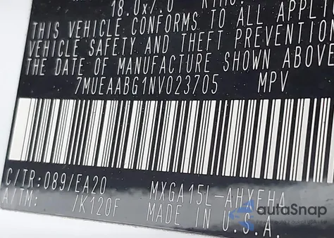 2022 Toyota Corolla Cross Xle из США, поврежденный, VIN 7MUEAABG1NV023705